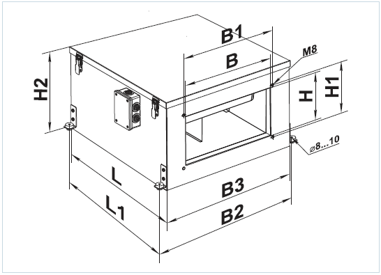 Установочні розміри до витяжної установки ВЕНТС ВА