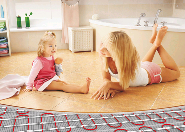 тепла підлога в ванній кімнаті