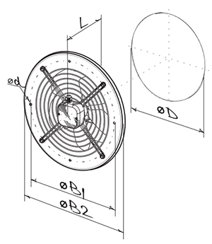 Габаритные размеры Axis - QR 400 4Е Blauberg