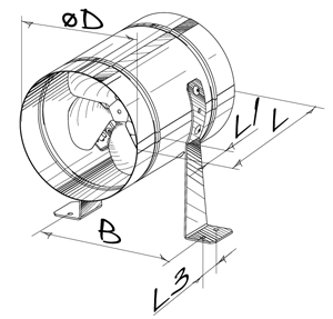 Габаритные размеры Tubo-M 315 Blauberg