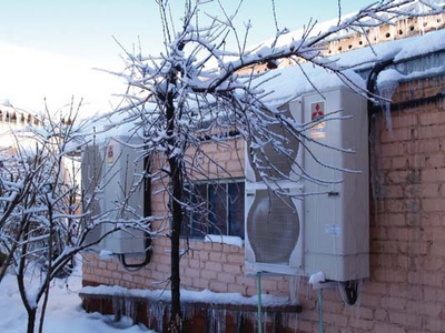 наружный блок в холодном климате