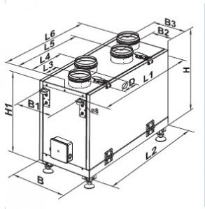 Приточно-вытяжная установка Вентс (Vents) ВУТ 300 В мини (120/60)