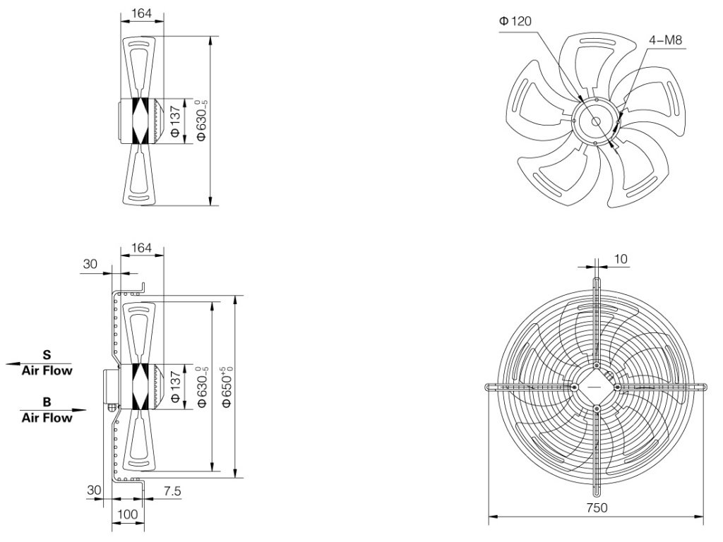 Осевой вентилятор WEIGUANG YWF 6Е 450-S схема.jpg