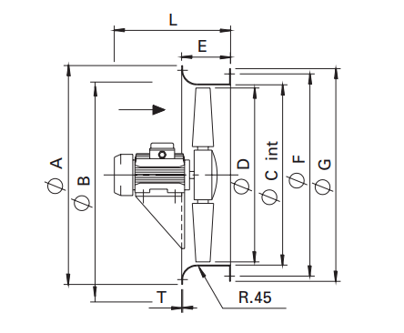 Схема осевого вентилятора МР