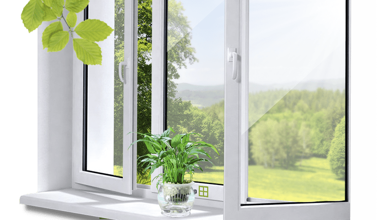 Пластиковое окно белого цвета с открывной системой