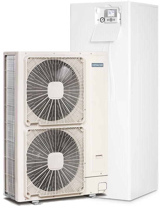 Тепловой насос HITACHI Yutaki S Combi фронтальный вид