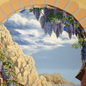 Роспись по декоративной штукатурке: изображение на стене