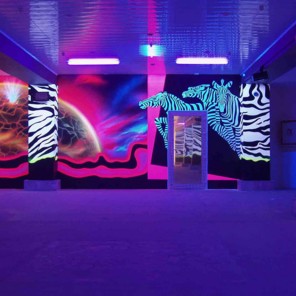 Флуоресцентная живописная роспись стен: изображение на стене