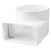 Соединительное колено для плоских и круглых каналов 60*122/Ø100